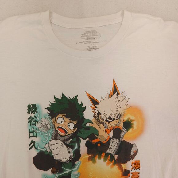 My Hero Academia Anime Crew Neck Short Sleeve Graphic T Shirt Mens Size XL White - Picture 1 of 9